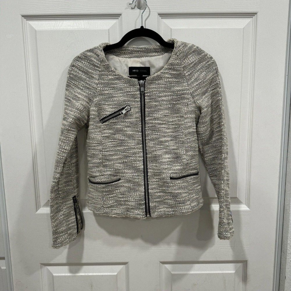 MNG Casual tweet zipper front blazer XSmall XS Full Zip Formal
